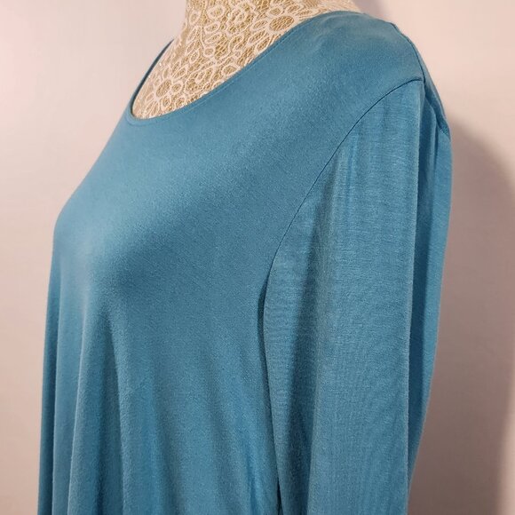 Soft Surroundings Women Size M Aqua Perfect Layers Jersey Knit Tiered Tunic Top - Picture 7 of 15